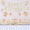 Happy Birthday Balloon Banner – 16” Cream Foil Letter Balloons with 8 Cream, Caramel & Brown Star Balloons for Women, Men, Boys & Girls Party Decorations (Cream)